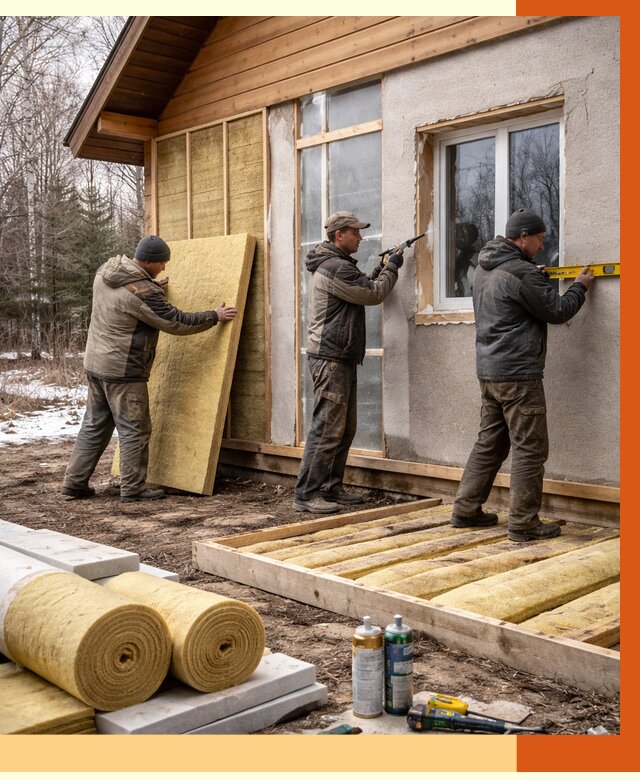 Утепление дачного дома в Лесосибирске от 4947 руб/м2 — недорого | ТепломастерЛсс