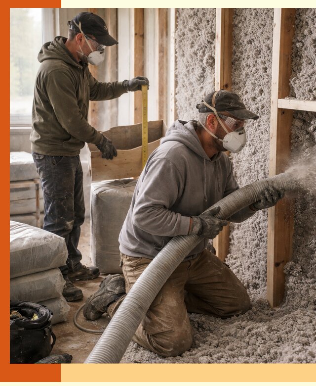 Утепление таунхауса эковатой в Лесосибирске для максимально теплых стен