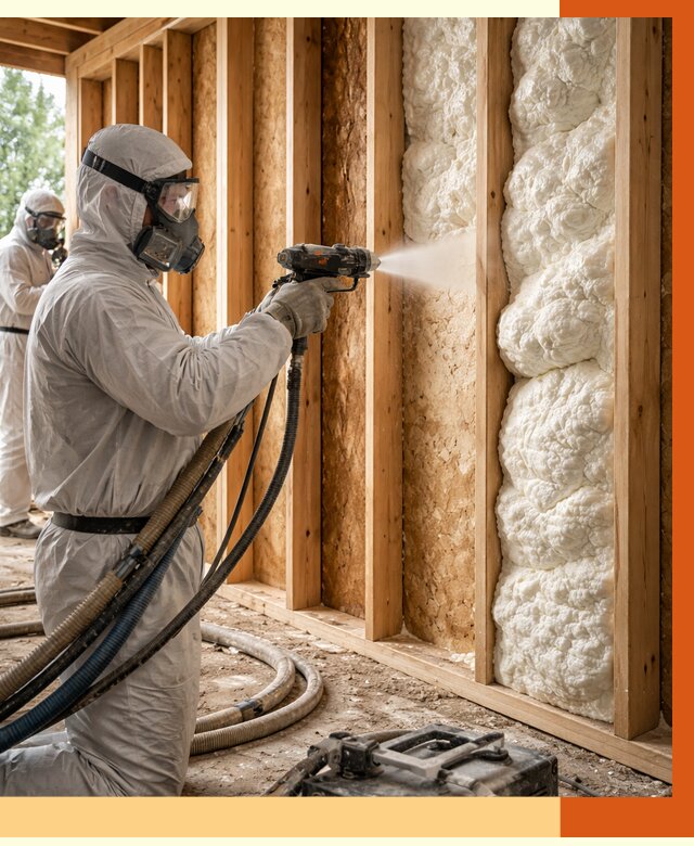 Утепление каркасного дома ППУ в Лесосибирске от 2916 руб./м2 — работа под ключ | ТепломастерЛсс