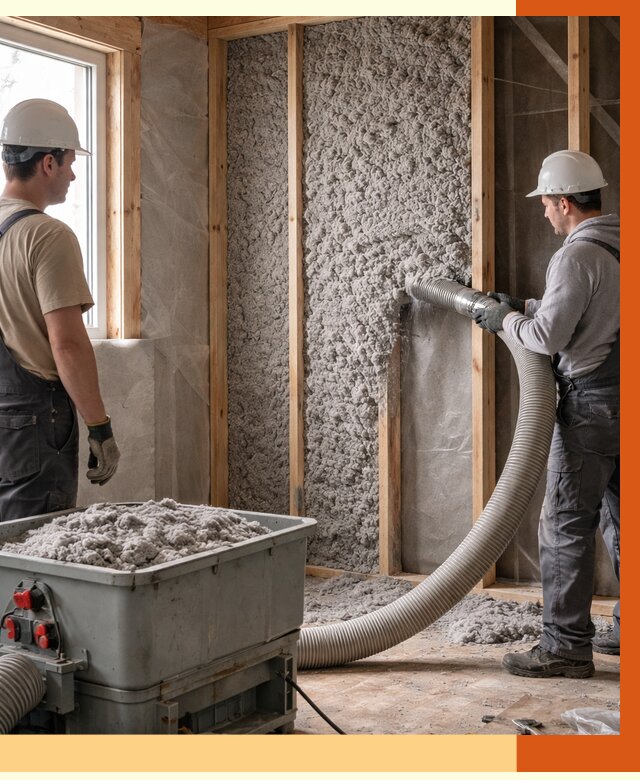 Утепление каркасного дома эковатой в Лесосибирске от 1875 руб. | ТепломастерЛсс