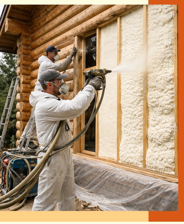 Утепление деревянного дома ППУ в Лесосибирске от 4374 руб/м2 | ТепломастерЛсс — под ключ