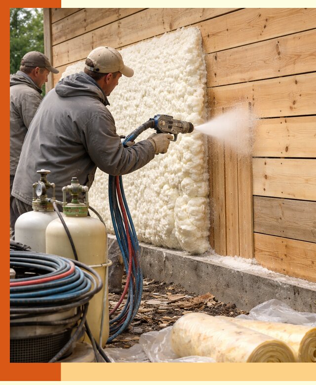 Утепление деревянного дома пенополиуретаном в Лесосибирске