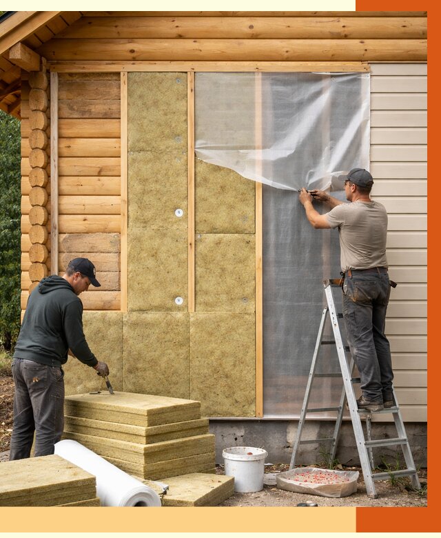 Утепление дома из бруса в Лесосибирске от 3906 руб./м2 — работы под ключ | ТепломастерЛсс