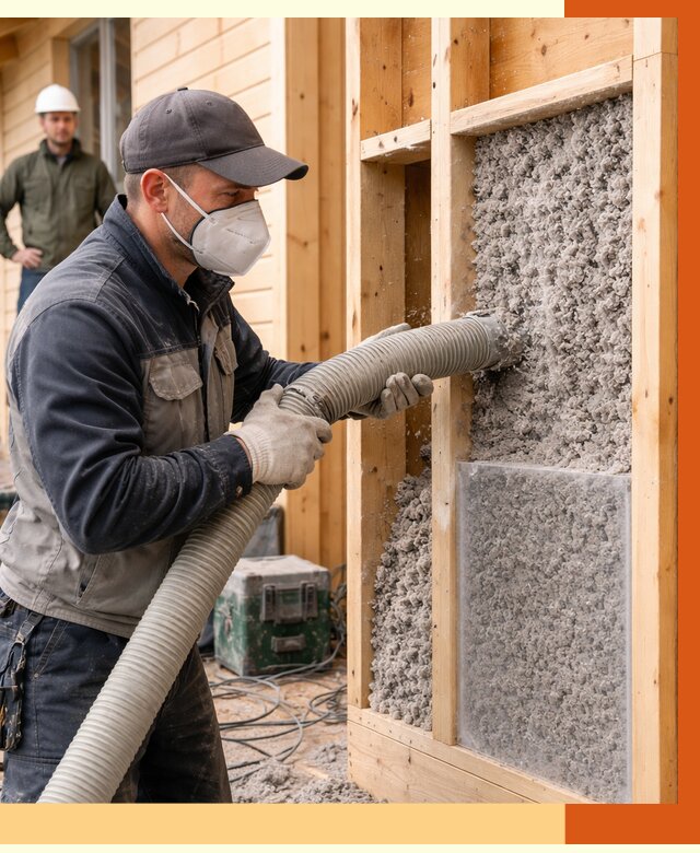 Утепление дома из бруса эковатой в Лесосибирске от 1927 руб/м2 | ТепломастерЛсс