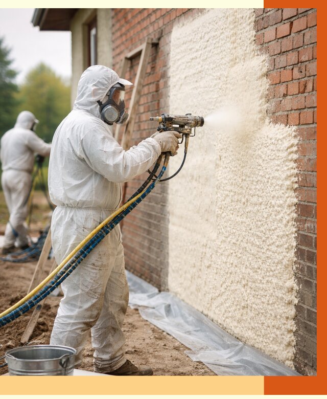 Утепление кирпичного дома ППУ в Лесосибирске под ключ от 6770 руб. | ТепломастерЛсс