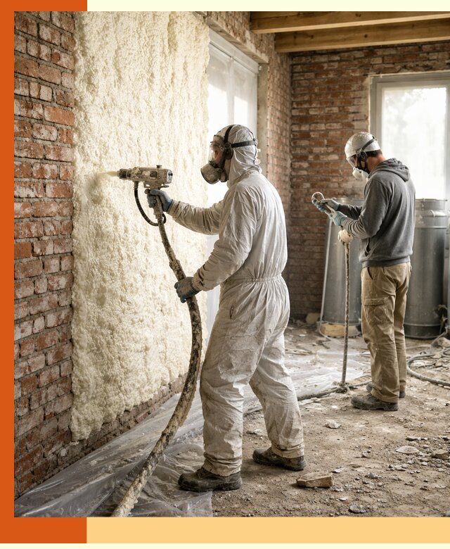 Утепление кирпичного дома пенополиуретаном в Лесосибирске