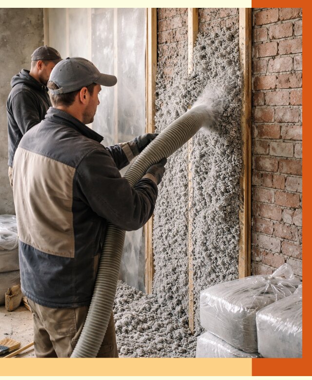 Утепление кирпичного дома эковатой в Лесосибирске от 2448 руб./м² | ТепломастерЛсс