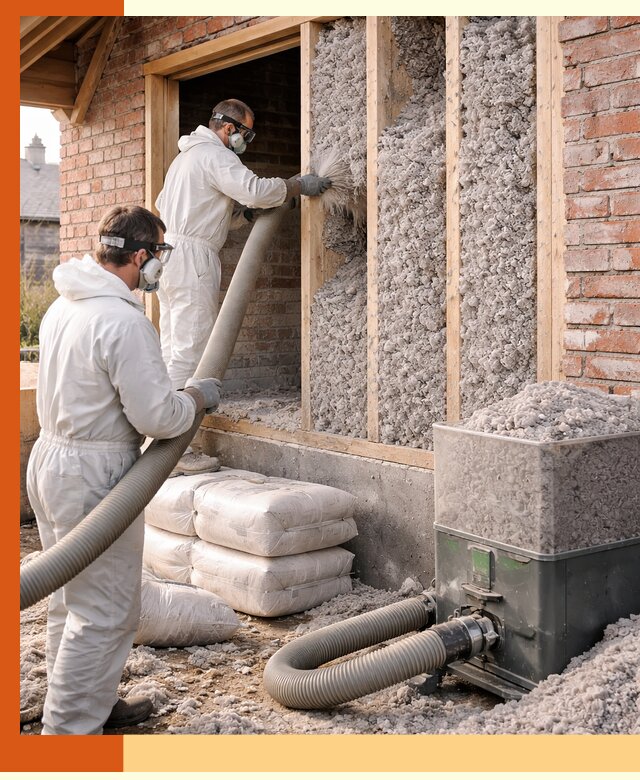 Утепление кирпичного дома эковатой в Лесосибирске