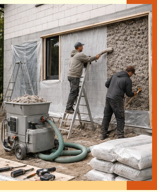 Утепление дома из газобетона эковатой в Лесосибирске от 4687 руб./м2 | ТепломастерЛсс