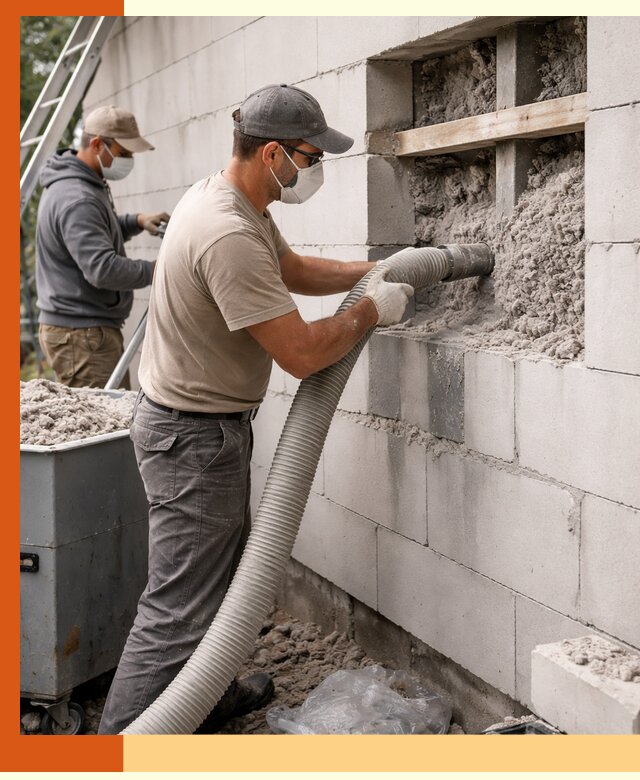 Утепление дома из газобетона эковатой в Лесосибирске