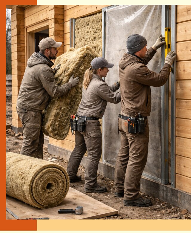 Утепление дома из двойного бруса в Лесосибирске качественно и надёжно