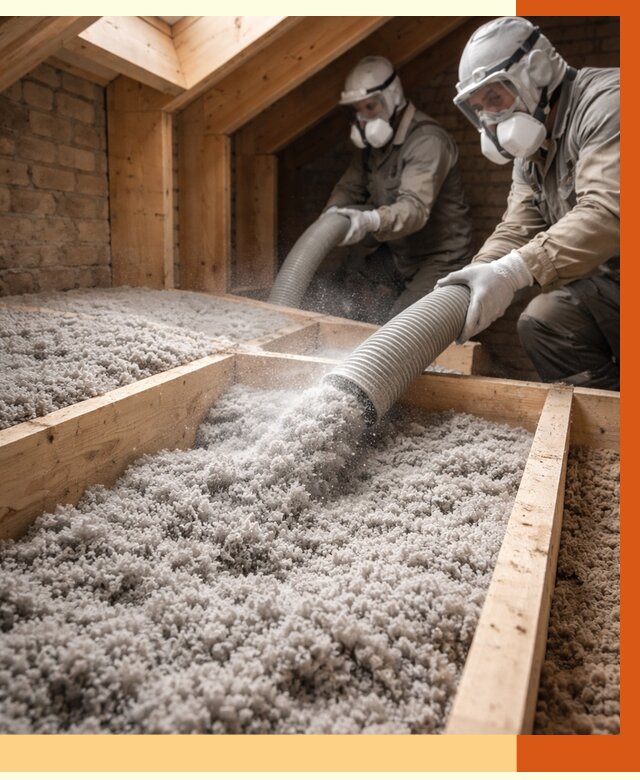 Утепление коттеджа эковатой в Лесосибирске от 2604 руб./м² — комплексная задувка и монтаж | ТепломастерЛсс