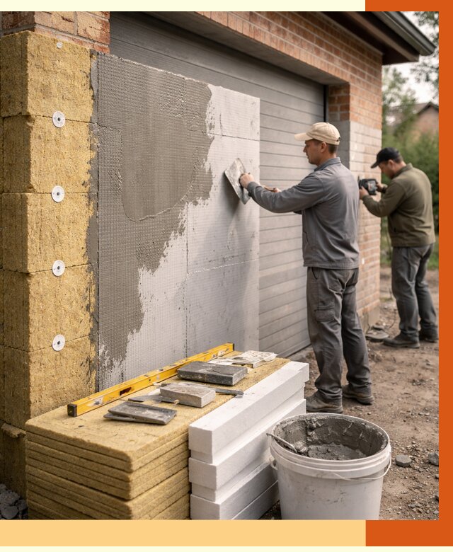 Утепление гаража снаружи в Лесосибирске от 4374 руб. за м2 — наружное утепление под ключ | ТепломастерЛсс