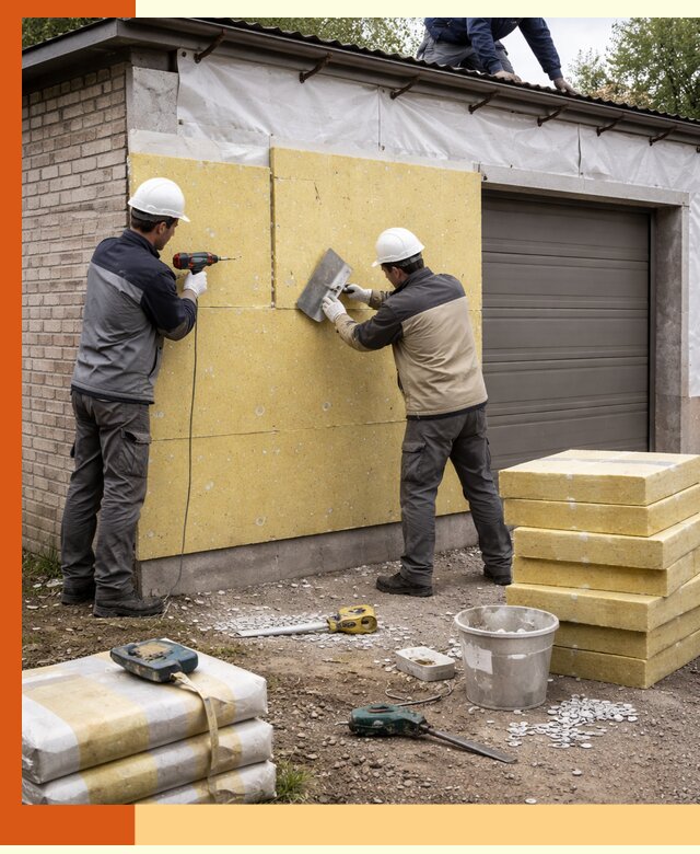 Утепление гаража снаружи в Лесосибирске качественно и надёжно