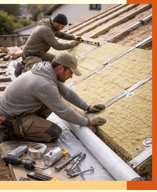 Утепление крыши снаружи в Лесосибирске под ключ от 1250 руб./м2 | ТепломастерЛсс