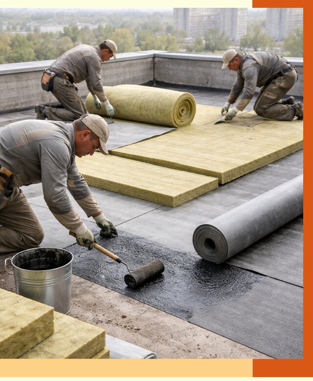 Утепление плоской крыши в Лесосибирске от 7499 руб./м2 под ключ | ТепломастерЛсс