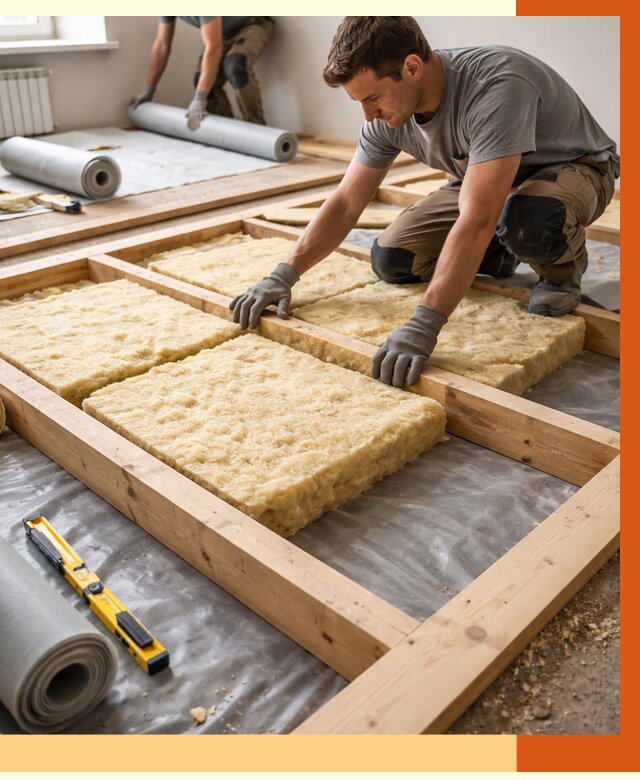 Утепление деревянного пола в Лесосибирске от 1562 руб./м2 под ключ | ТепломастерЛсс