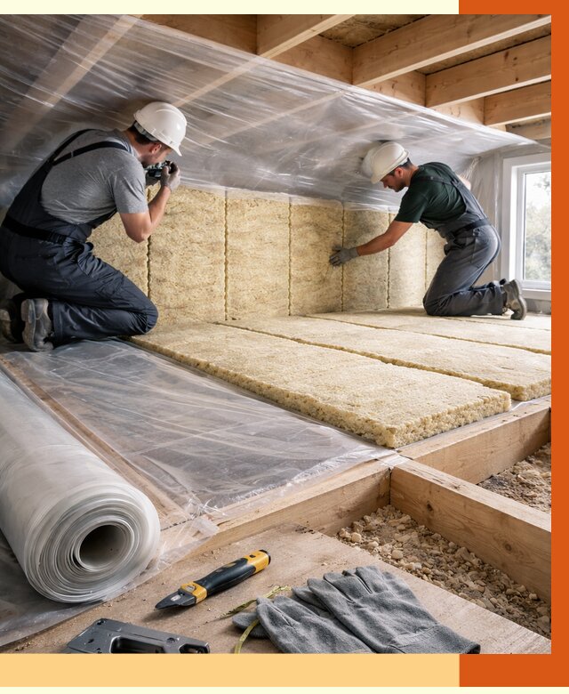 Утепление перекрытий в Лесосибирске от 2968 руб/м2 — утепление межэтажных и чердачных | ТепломастерЛсс