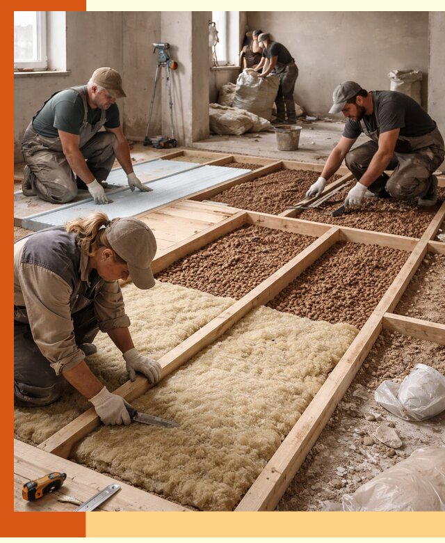 Утепление перекрытий жилых и промышленных зданий в Лесосибирске