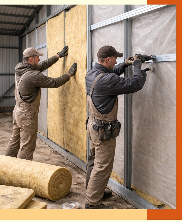 Утепление металлического ангара в Лесосибирске от 4947 руб/м2 — услуги под ключ | ТепломастерЛсс