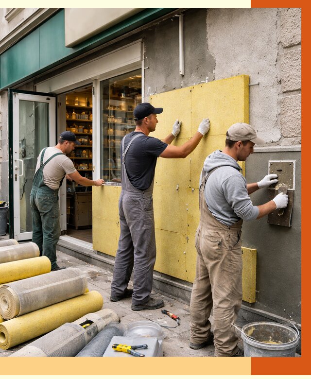 Утепление магазина в Лесосибирске от 4687 руб/м2 — цена, стены и снаружи | ТепломастерЛсс