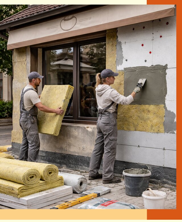 Утепление кафе в Лесосибирске от 4374 руб/м2 — комплексно под ключ | ТепломастерЛсс