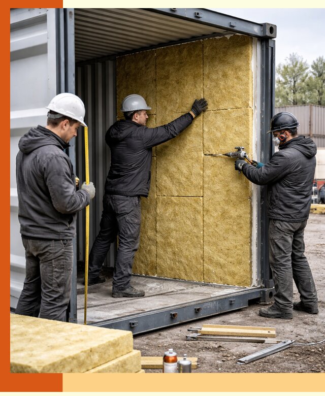 Утепление морского контейнера в Лесосибирске: надежная теплоизоляция и защита