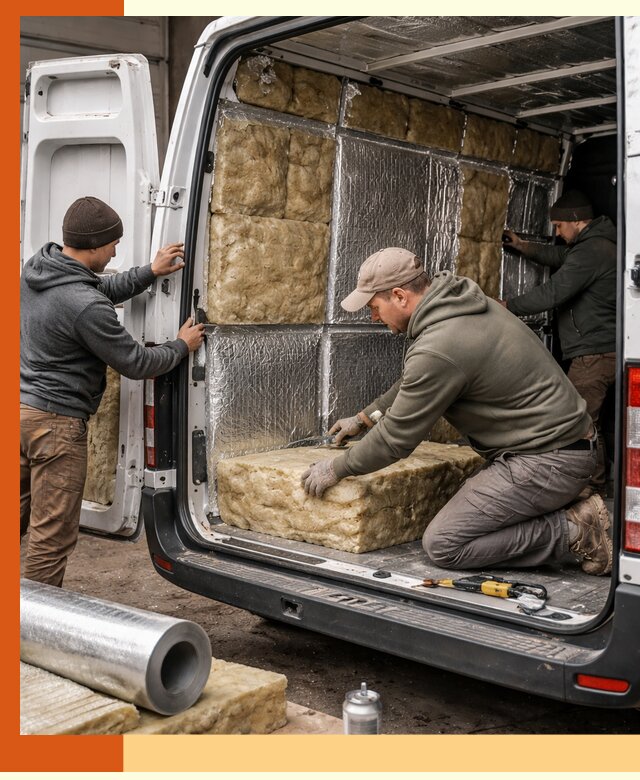 Утепление фургона в Лесосибирске: профессиональная теплоизоляция и шумоизоляция