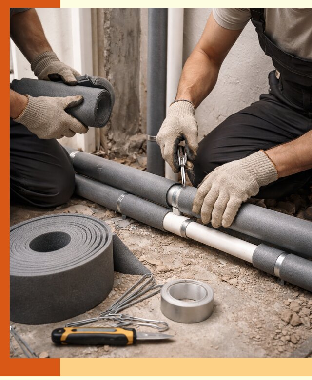 Утепление труб водоснабжения в Лесосибирске — монтаж и защита сети