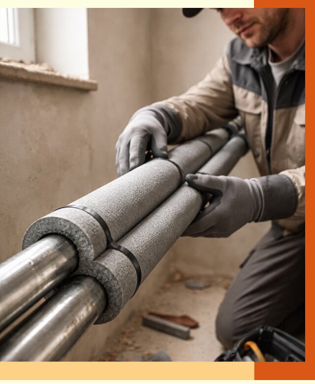 Утепление труб отопления в Лесосибирске от 2968 руб. за м² — услуги под ключ | ТепломастерЛсс