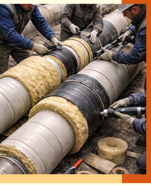 Утепление трубопровода в Лесосибирске под ключ от 1927 руб. — надежно и выгодно | ТепломастерЛсс