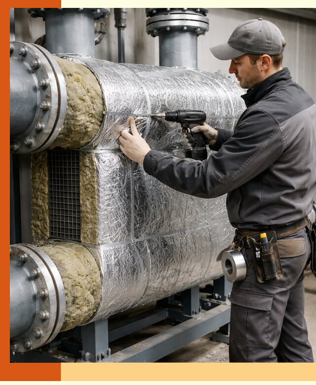 Утепление теплообменника в Лесосибирске — профессиональная теплоизоляция оборудования