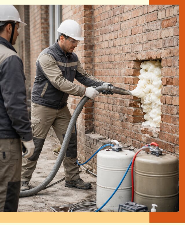 Заливка ППУ в пустоты кирпичной стены в Лесосибирске от 2864 руб. | ТепломастерЛсс