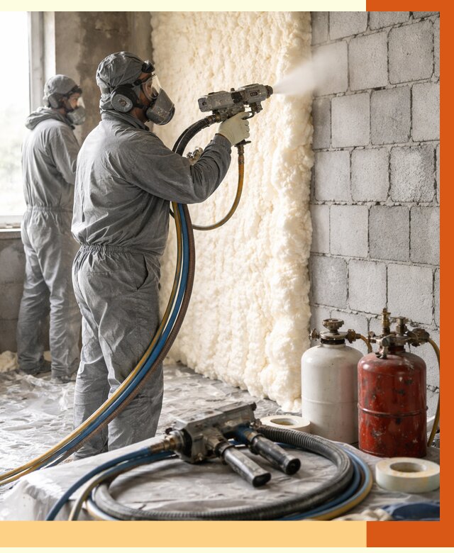 Утепление блочной стены ППУ в Лесосибирске от 4426 руб./м² — ТепломастерЛсс