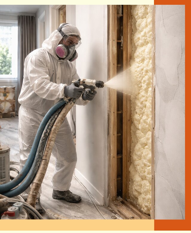 Межстеновое утепление ППУ в Лесосибирске от 2864 руб/м2 — межстенное утепление под ключ | ТепломастерЛсс