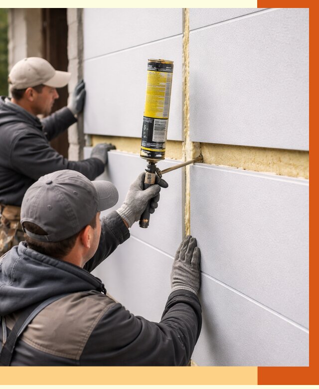 Утепление сэндвич панелей ППУ в Лесосибирске от 4374 руб. за м2 | ТепломастерЛсс