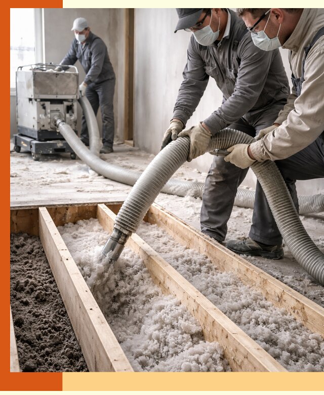 Заполнение полостей межэтажного перекрытия в Лесосибирске эффективно и герметично