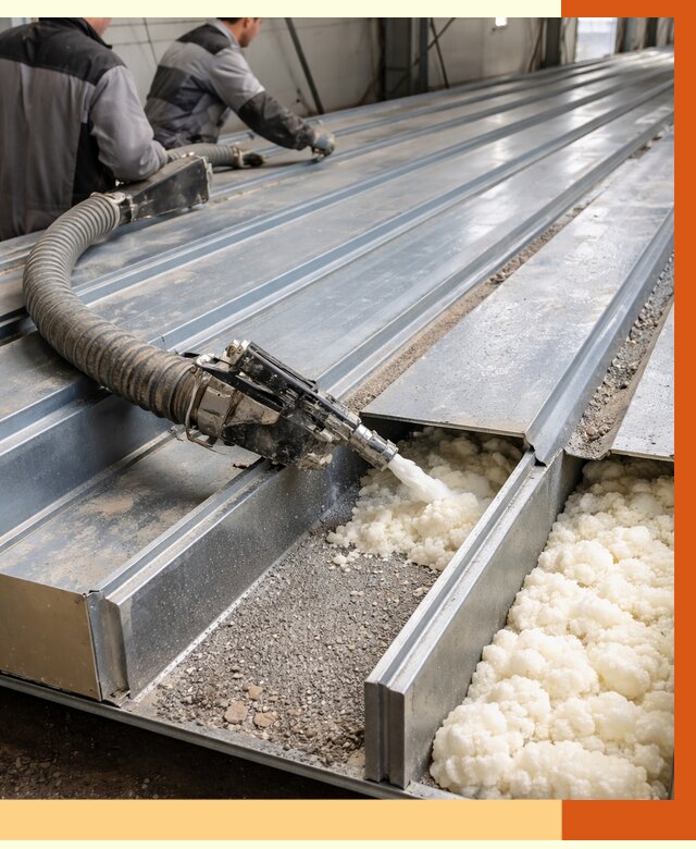 Заполнение пустот кровельных панелей в Лесосибирске от 7499 руб. под ключ | ТепломастерЛсс