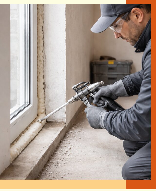 Герметизация стыков ППУ в Лесосибирске от 1718 руб. за м2 — утепление примыканий под ключ | ТепломастерЛсс