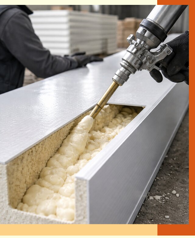 Заполнение пустот холодильных панелей в Лесосибирске от 7811 руб. | ТепломастерЛсс