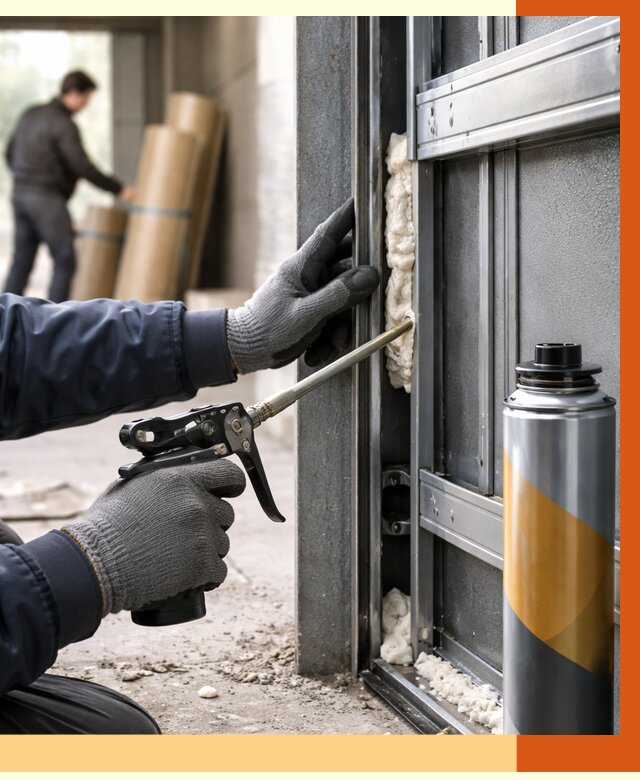 Заполнение пустот ворот в Лесосибирске от 4687 руб. — заливка ППУ, утепление под ключ | ТепломастерЛсс