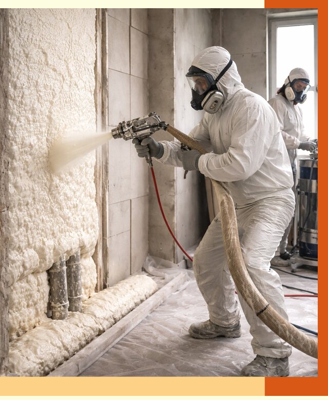 Напыление пенополиуретана в Лесосибирске от 7811 руб./м2 — услуги и монтаж ППУ | ТепломастерЛсс