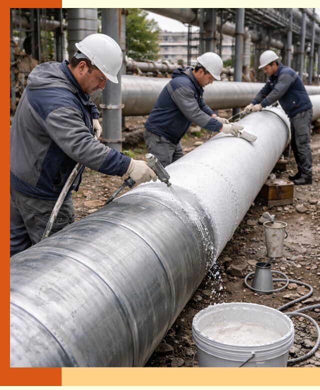 Утепление теплотрассы жидкой теплоизоляцией в Лесосибирске