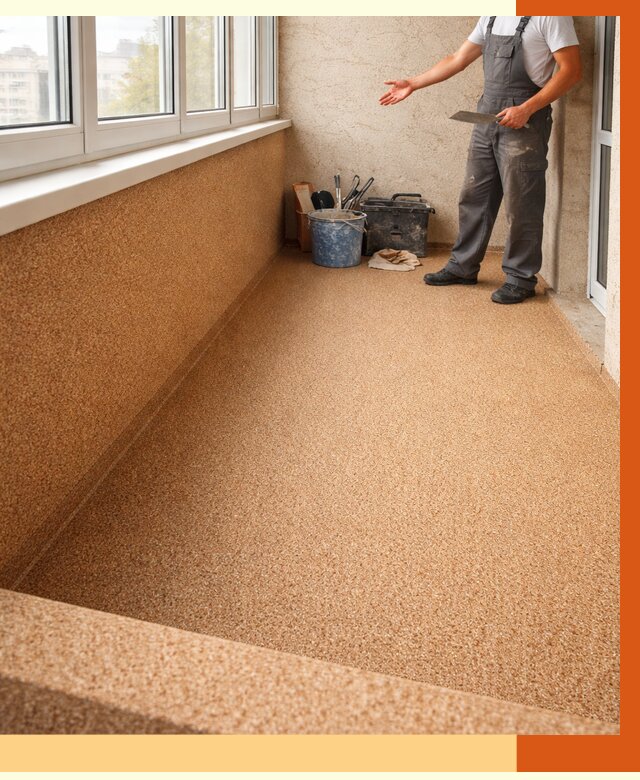 Утепление балкона жидкой пробкой в Лесосибирске от 3801 руб/м² под ключ | ТепломастерЛсс