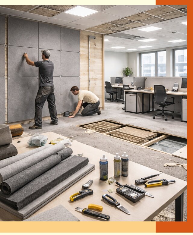 Профессиональная шумоизоляция офиса в Лесосибирске от 7030 руб. за м2 | ТепломастерЛсс