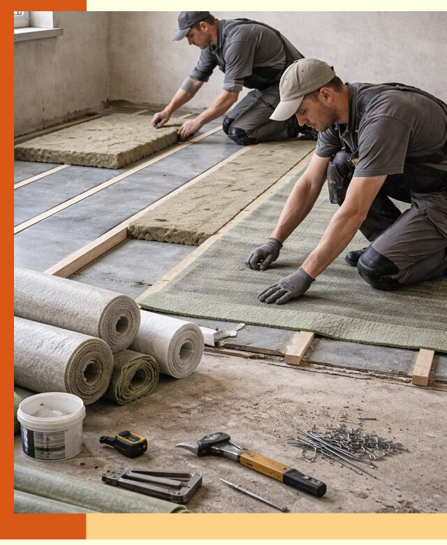 Шумоизоляция пола в Лесосибирске — профессиональная звукоизоляция помещений