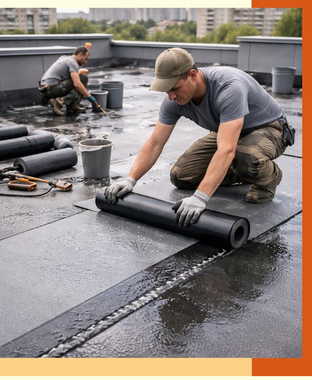 Гидроизоляция плоской кровли в Лесосибирске от 4687 руб./м2 — профессионально | ТепломастерЛсс