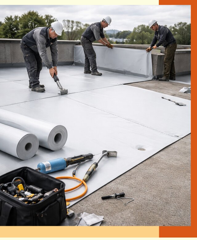 Гидроизоляция мембранной кровли в Лесосибирске от 7811 руб./м² — профессионально | ТепломастерЛсс