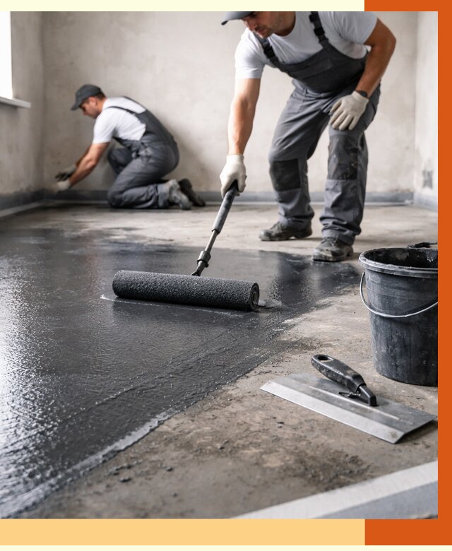 Профессиональная гидроизоляция пола в Лесосибирске от 8853 руб. под ключ | ТепломастерЛсс