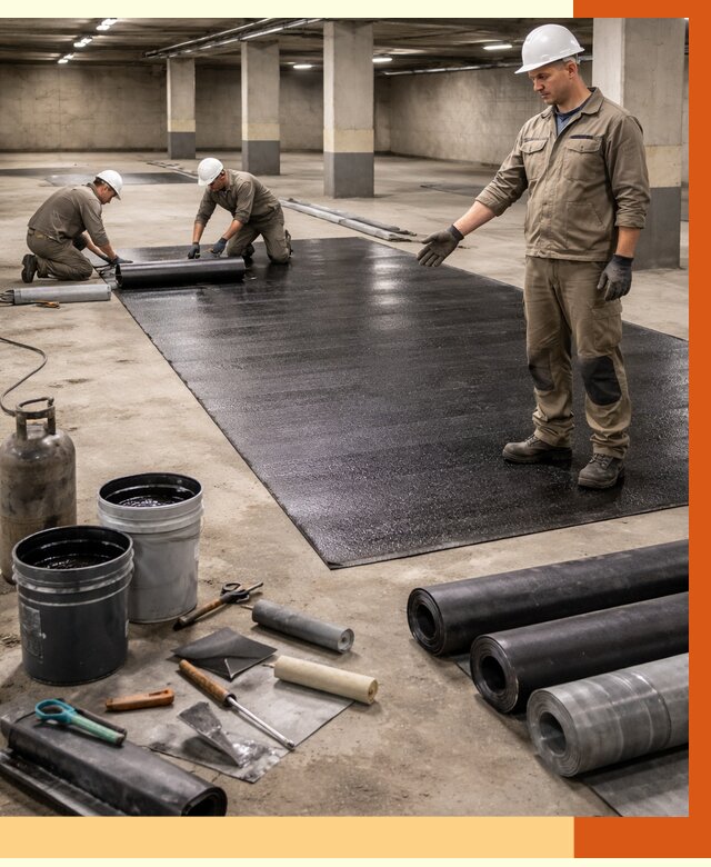 Гидроизоляция паркинга в Лесосибирске от 1250 руб/м² — профессиональная защита | ТепломастерЛсс